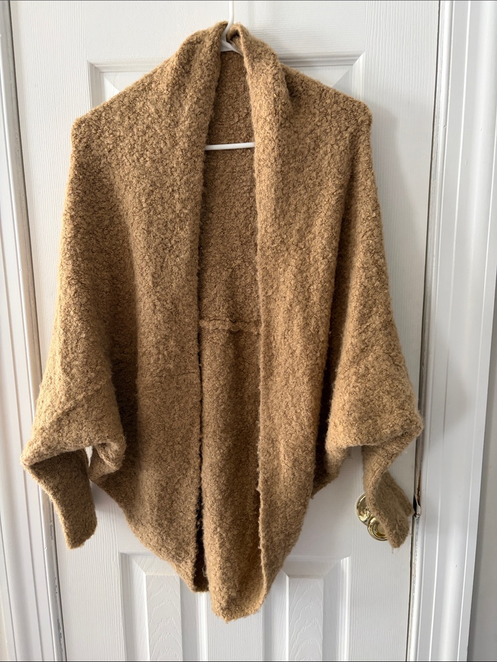 Uniqlo Women's Open-Front Poncho Shrug in Camel Brown